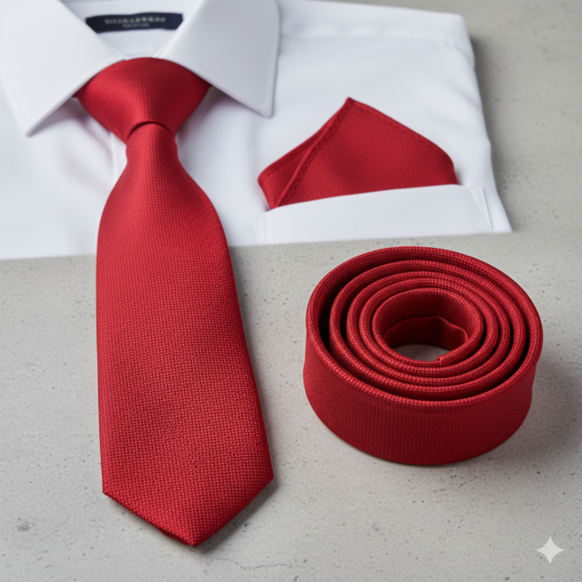 Red Cotton Standard Necktie