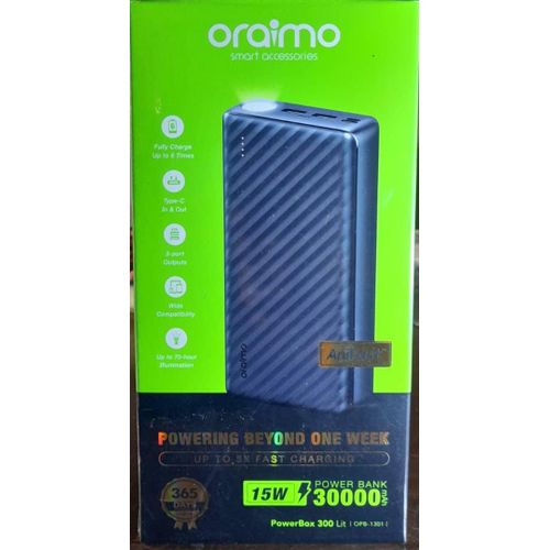 Oraimo 30,000mAh Power Bank | High-Capacity Portable Charger