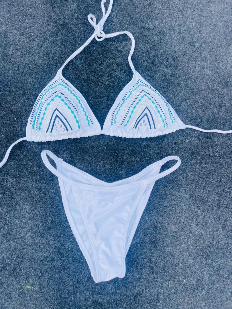 White Cotton Bikini Set - Thrift (Pre-owned)